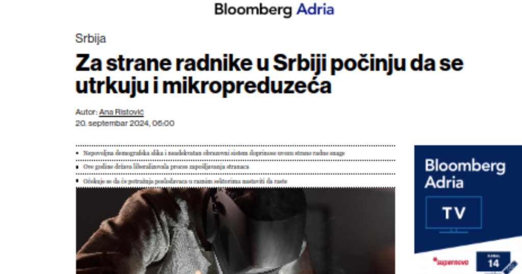 Bojan Tanasković - intervju Bloomberg Adria